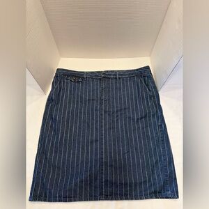 Ralph Lauren Blue Denim skirt with white stripes